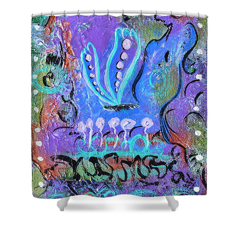Reborn Shower Curtain featuring the painting New Life by Donna Blackhall