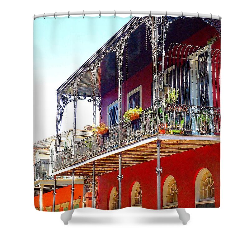New Orleans Shower Curtain featuring the photograph New Orleans French Quarter Architecture 2 by Saundra Myles