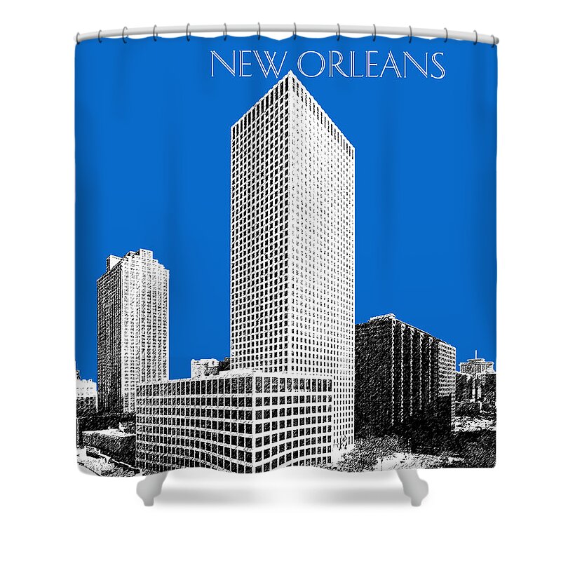 Architecture Shower Curtain featuring the digital art New Orleans Skyline - Blue by DB Artist