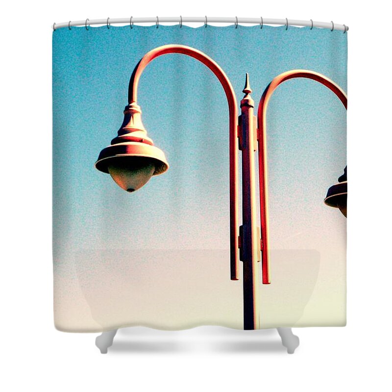 Lamps Shower Curtain featuring the digital art Beach Lamp Post by Valerie Reeves
