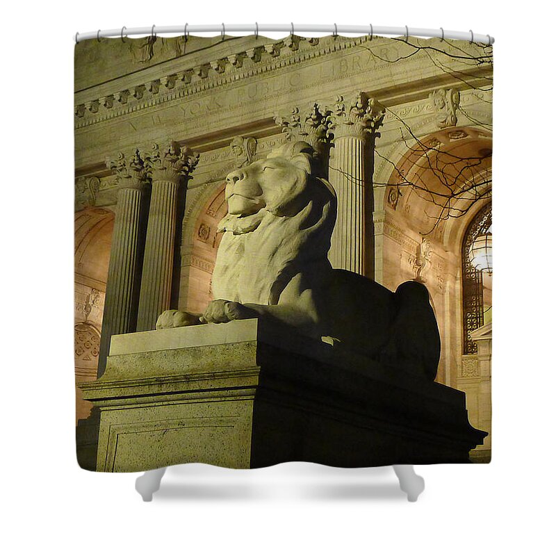 New York Shower Curtain featuring the photograph New York City Lion by Richard Reeve