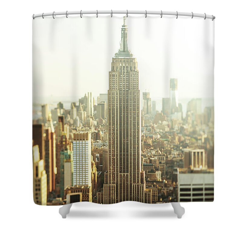 Lower Manhattan Shower Curtain featuring the photograph New York City Midtown Skyline, Usa by Mbbirdy
