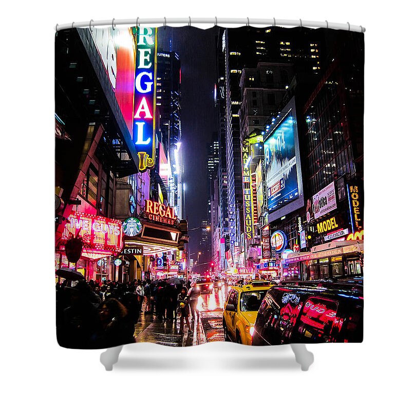 Night Shower Curtain featuring the photograph New York City Night by Nicklas Gustafsson