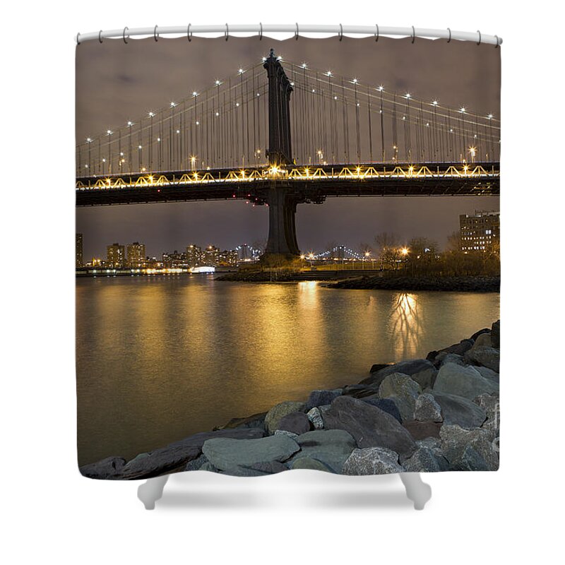 New York Shower Curtain featuring the photograph New York Nights by Leslie Leda