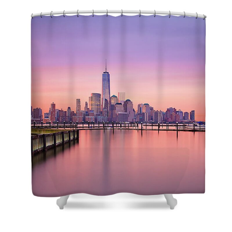 Tranquility Shower Curtain featuring the photograph New York Sunrise by Yogesh Arora