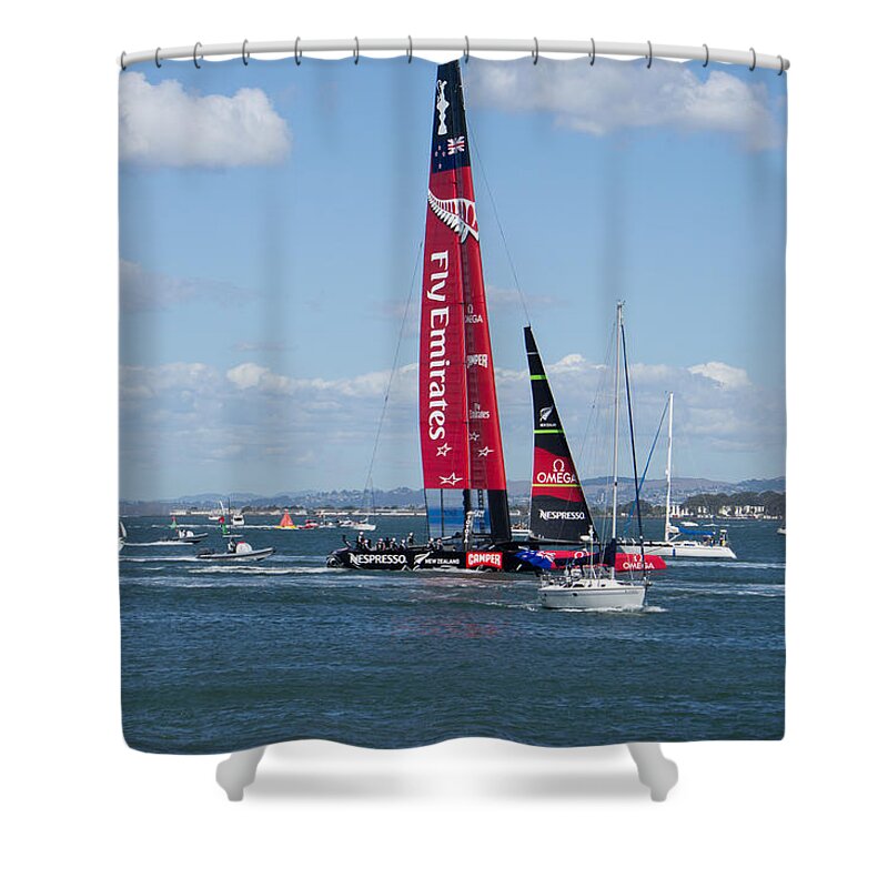 Americas Cup Shower Curtain featuring the photograph New Zealand by Weir Here And There