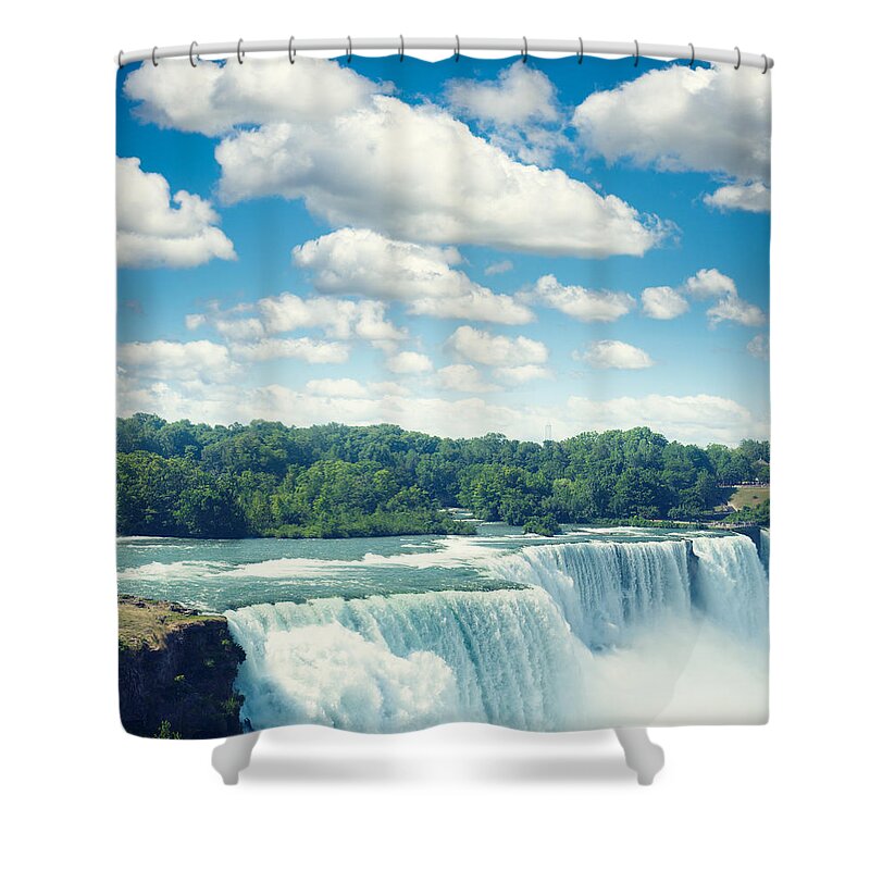 Scenics Shower Curtain featuring the photograph Niagara Falls From The Usa Side by Franckreporter