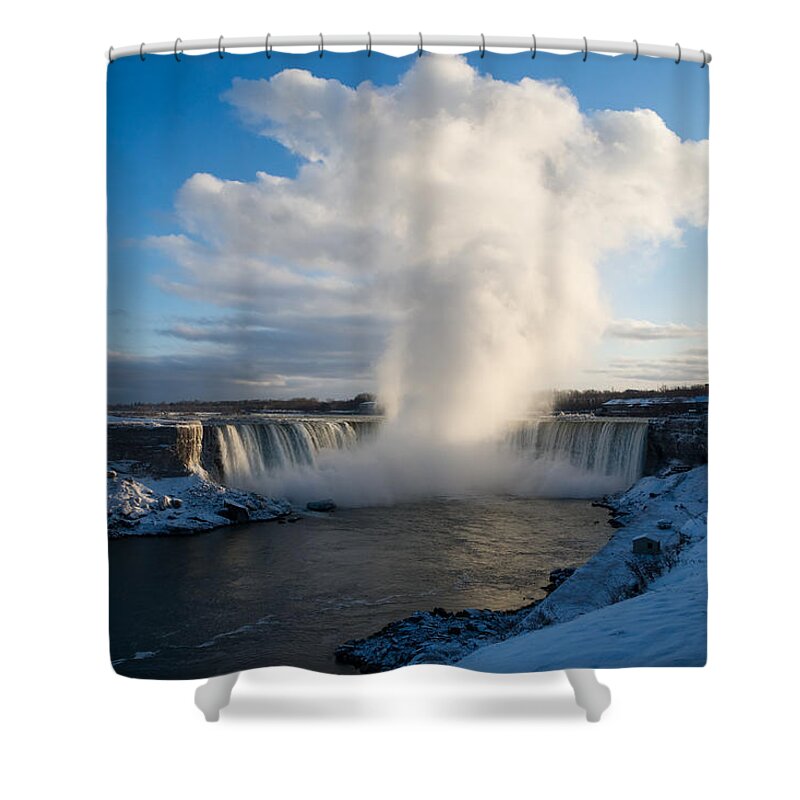 Niagara Falls Shower Curtain featuring the photograph Niagara Falls Makes Its Own Weather by Georgia Mizuleva