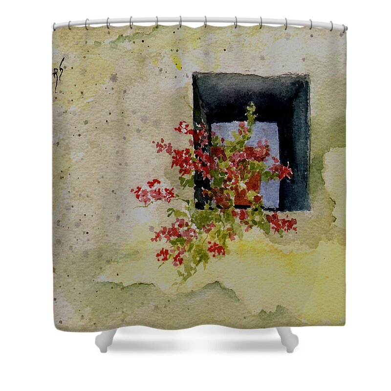 Niche Shower Curtain featuring the painting Niche with Flowers by Sam Sidders