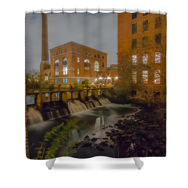 Night At The Rover Shower Curtain featuring the photograph Night at the River by Brian MacLean