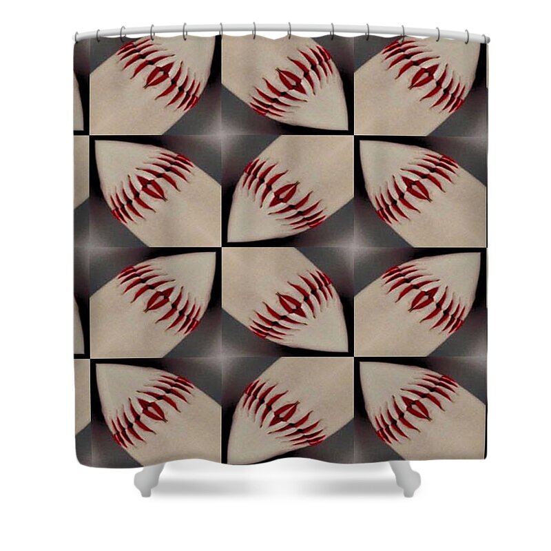 Acrylic Shower Curtain featuring the mixed media Night Game by Maria Watt