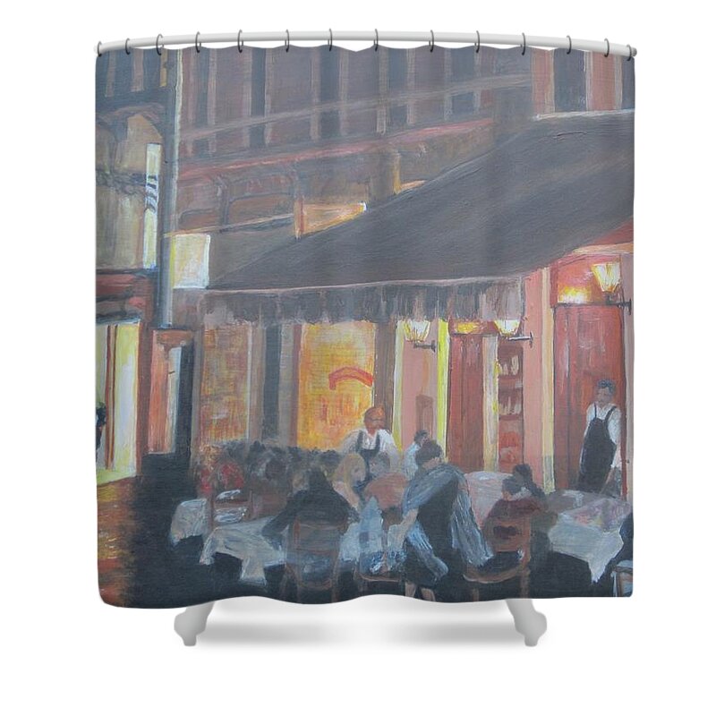Venice Shower Curtain featuring the painting Night in Venice by Paula Pagliughi