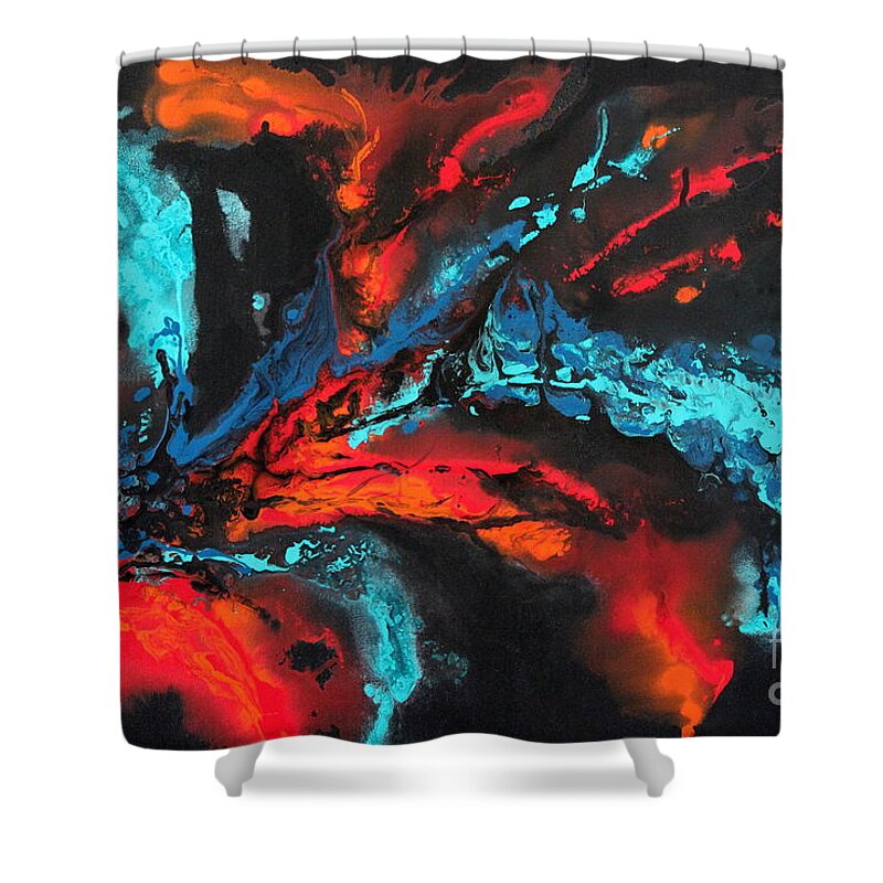 Swirl Shower Curtain featuring the painting Night Life by Preethi Mathialagan