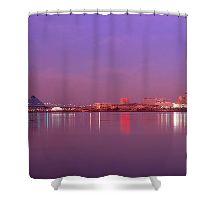 Photography Shower Curtain featuring the photograph Night Memphis Tn by Panoramic Images