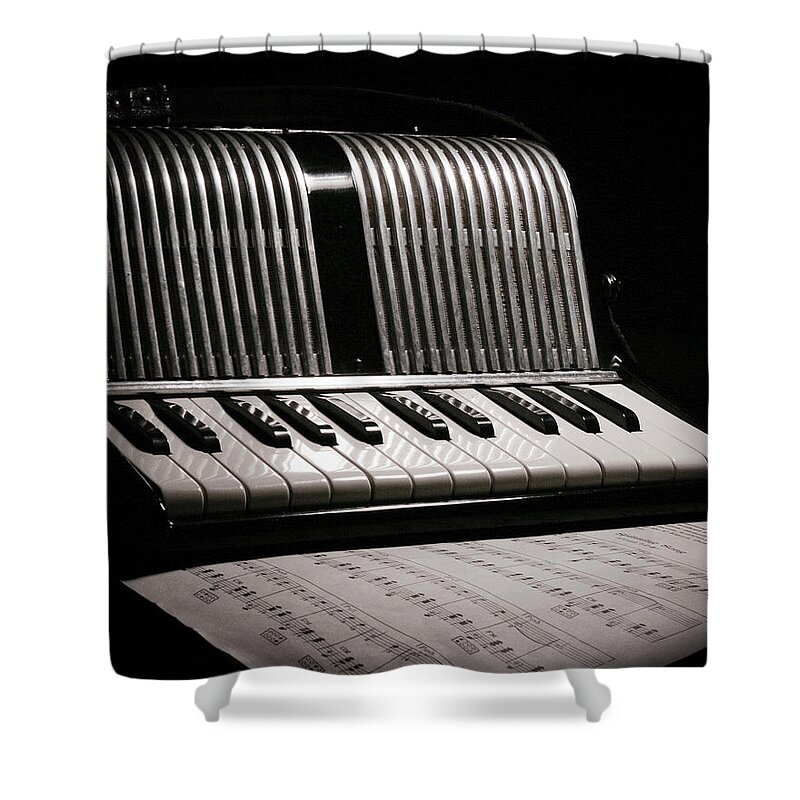 Accordian Shower Curtain featuring the photograph Night Song by Jeff Mize