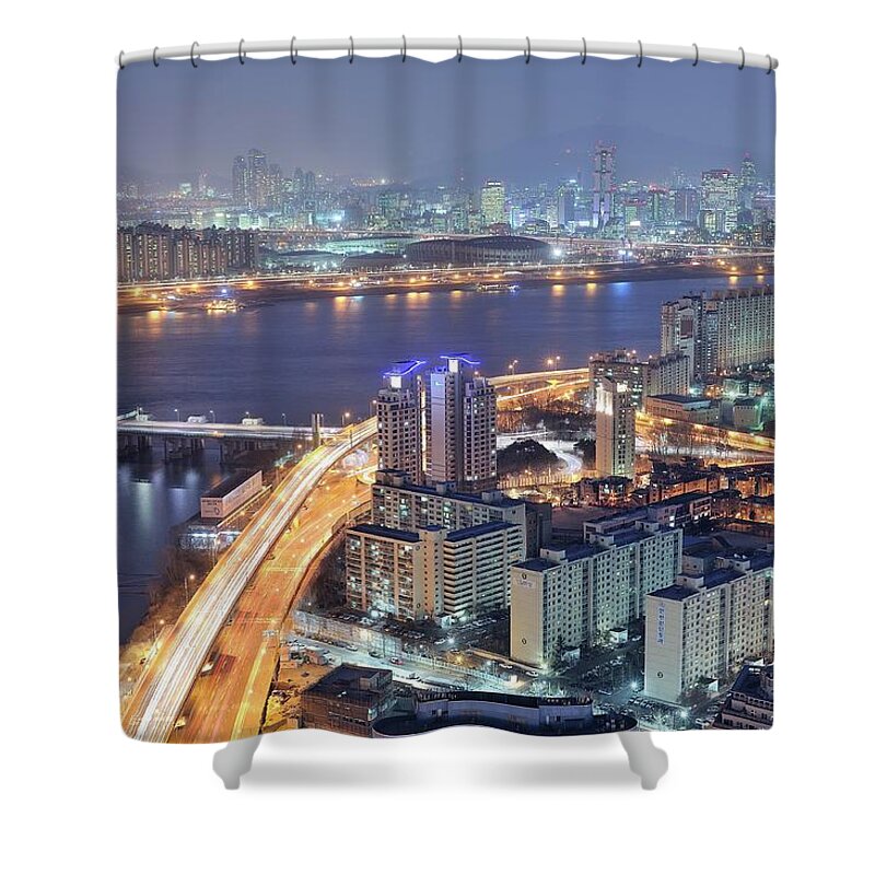 Seoul Shower Curtain featuring the photograph Night View Of Seoul by Tokism
