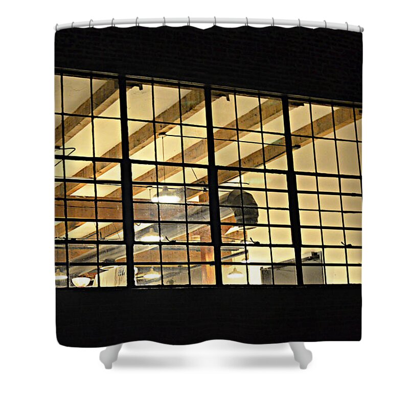 Night Shower Curtain featuring the photograph Night Window by Ally White