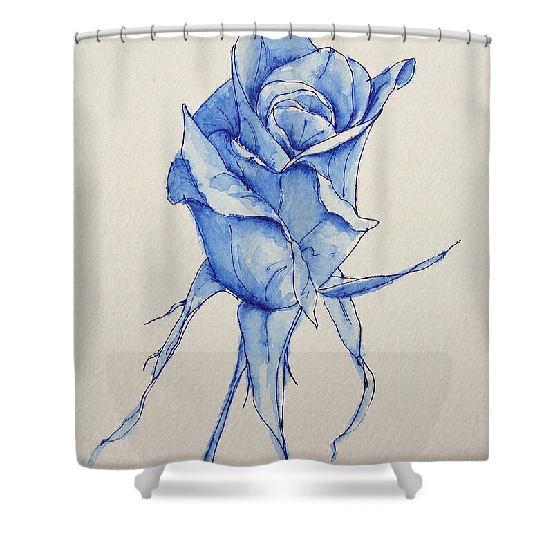 Rose Shower Curtain featuring the drawing Niki's Rose by Marna Edwards Flavell