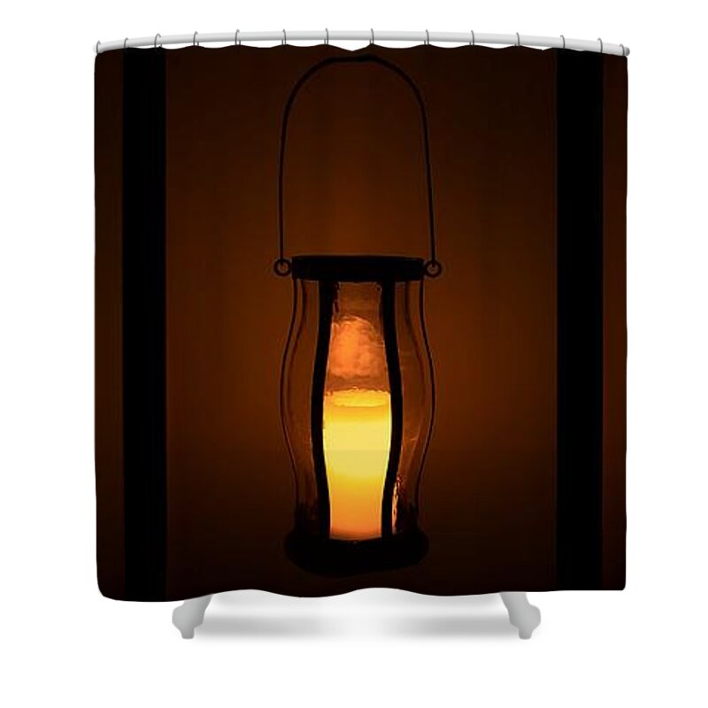 Lantern Shower Curtain featuring the digital art No Darkness by Margie Chapman