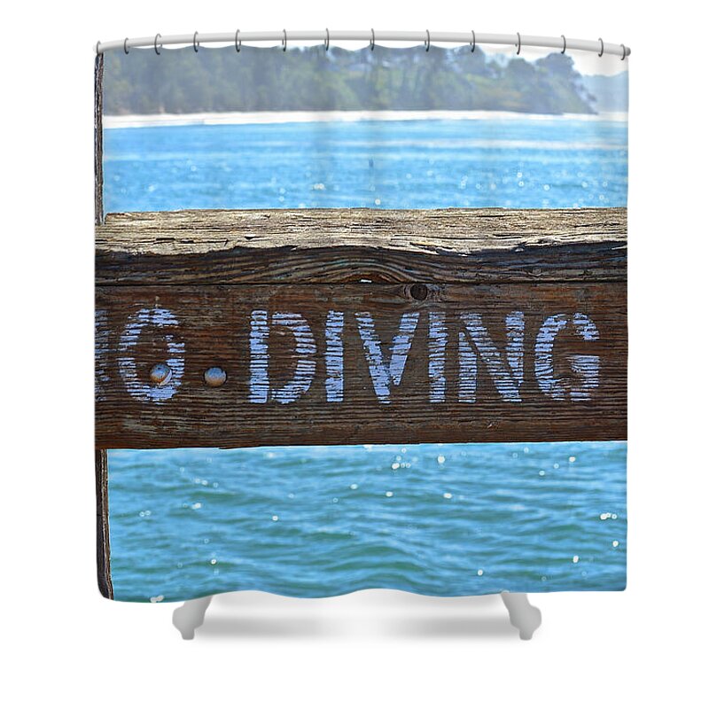 Diving Shower Curtain featuring the photograph No Diving by Bill Owen