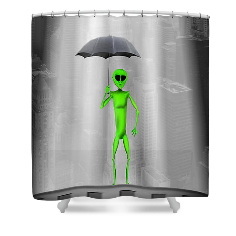 Surrealism Shower Curtain featuring the photograph No Intelligent Life Here by Mike McGlothlen