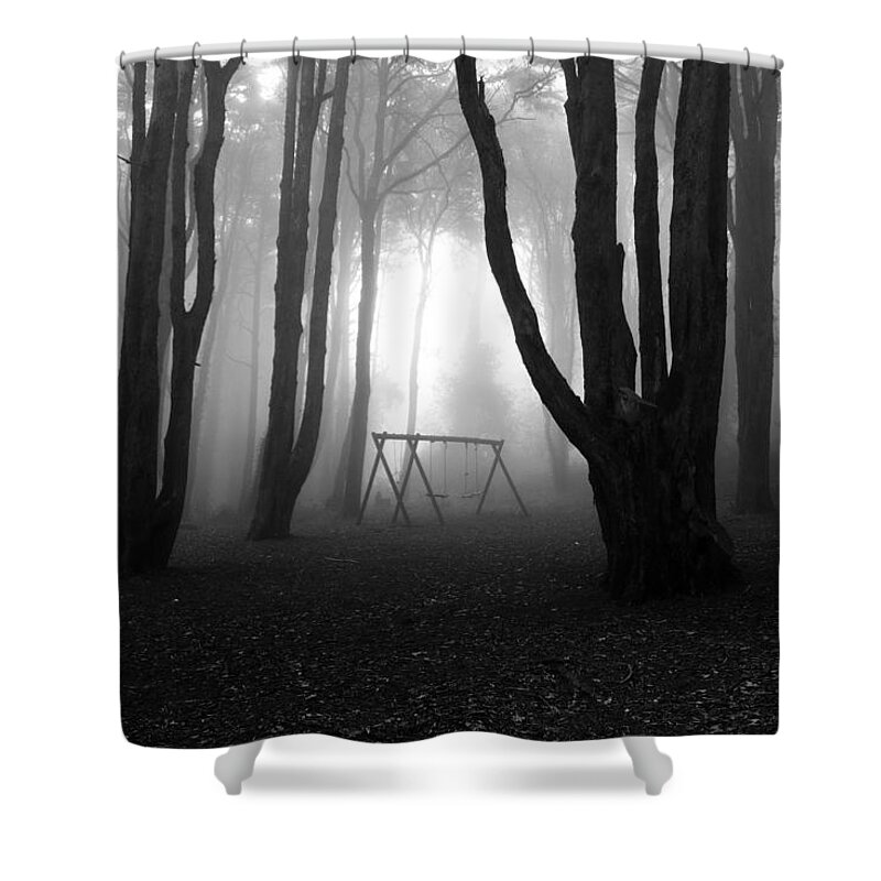 Bw Shower Curtain featuring the photograph No man's land by Jorge Maia