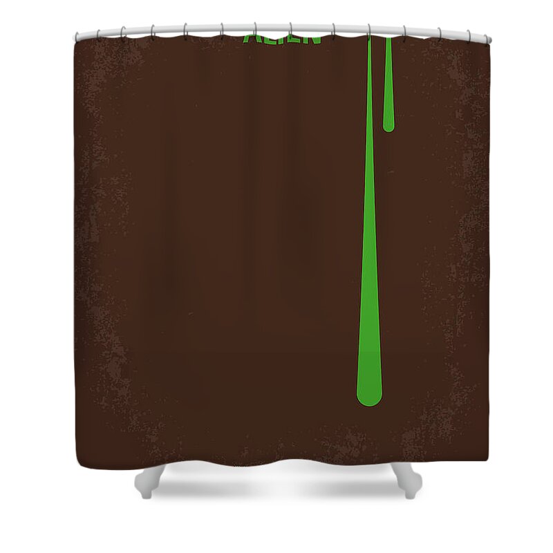 Alien Shower Curtain featuring the digital art No004 My Alien minimal movie poster by Chungkong Art