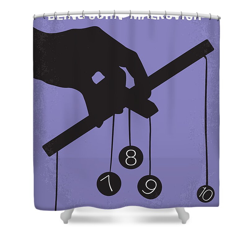 Being Shower Curtain featuring the digital art No009 My Being John Malkovich minimal movie poster by Chungkong Art