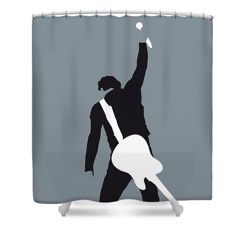 Bruce Shower Curtain featuring the digital art No017 MY Bruce Springsteen Minimal Music poster by Chungkong Art