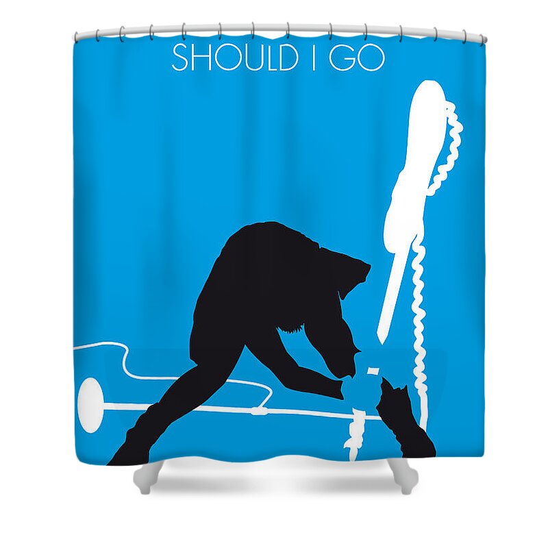 The Clash Shower Curtain featuring the digital art No029 MY The clash Minimal Music poster by Chungkong Art