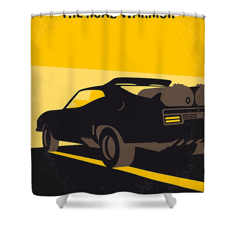 Road Warrior Shower Curtain featuring the digital art No051 My Mad Max 2 Road Warrior minimal movie poster by Chungkong Art