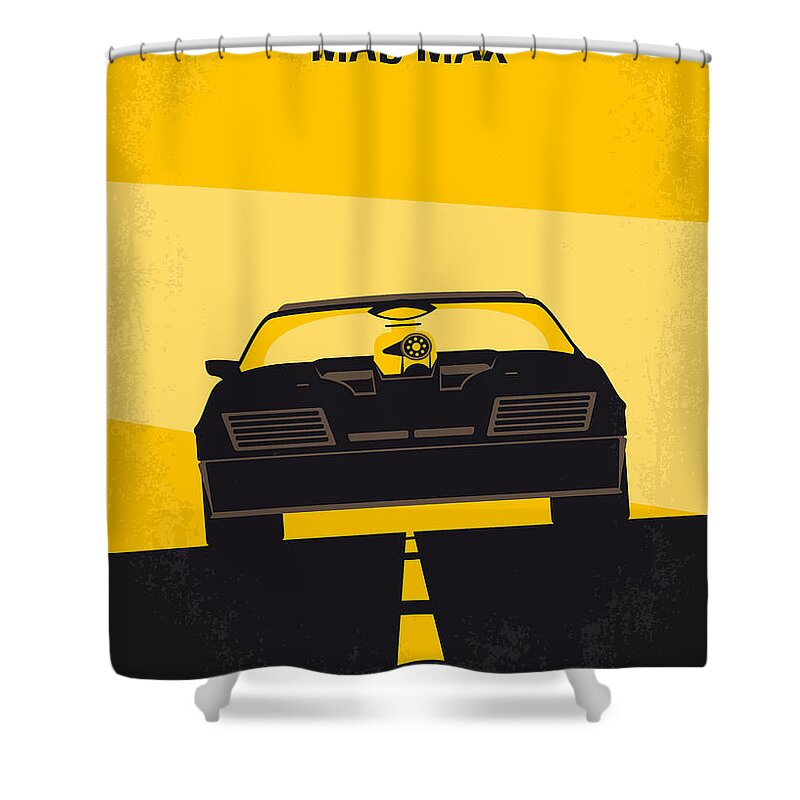 Mad Max Shower Curtain featuring the digital art No051 My Mad Max minimal movie poster by Chungkong Art