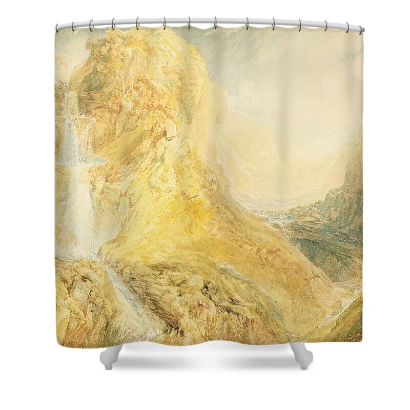 29 1x41 8cm Shower Curtain featuring the painting No.0571 Mossdale Fall, Yorkshire by Joseph Mallord William Turner