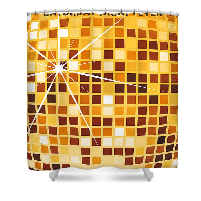 Saturday Shower Curtain featuring the digital art No074 My saturday night fever minimal movie poster by Chungkong Art