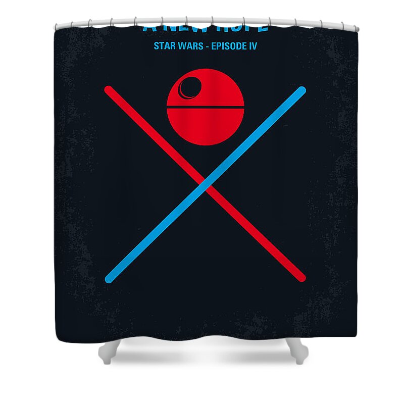 Star Shower Curtain featuring the digital art No080 My STAR WARS IV movie poster by Chungkong Art