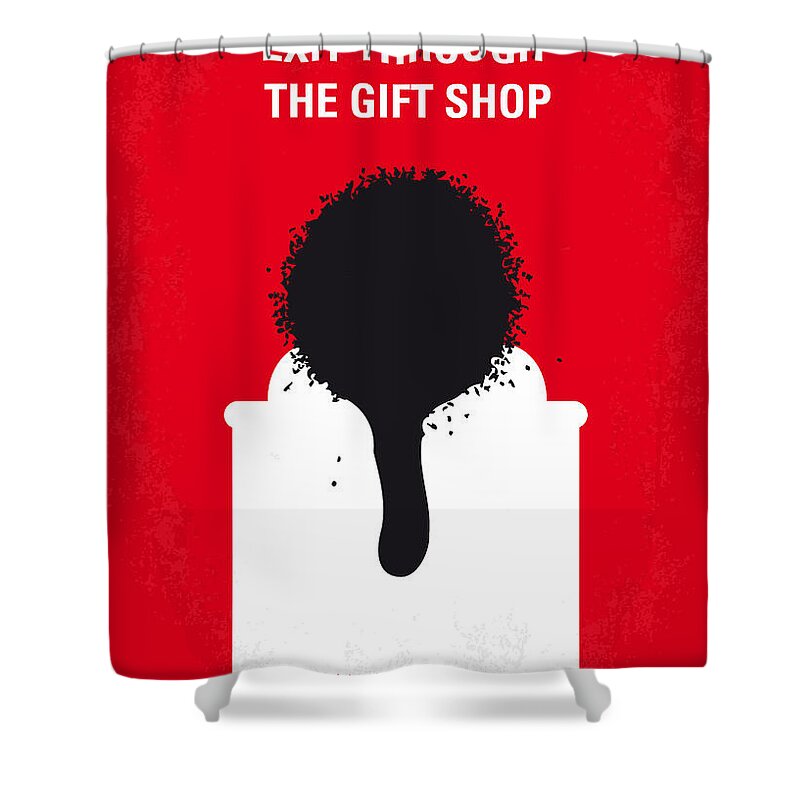 Exit Through The Gift Shop Shower Curtain featuring the digital art No130 My Exit Through the Gift Shop minimal movie poster by Chungkong Art