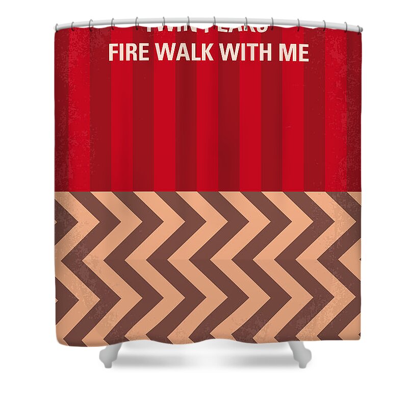 Fire Walk With Me Shower Curtain featuring the digital art No169 My Fire walk with me minimal movie poster by Chungkong Art