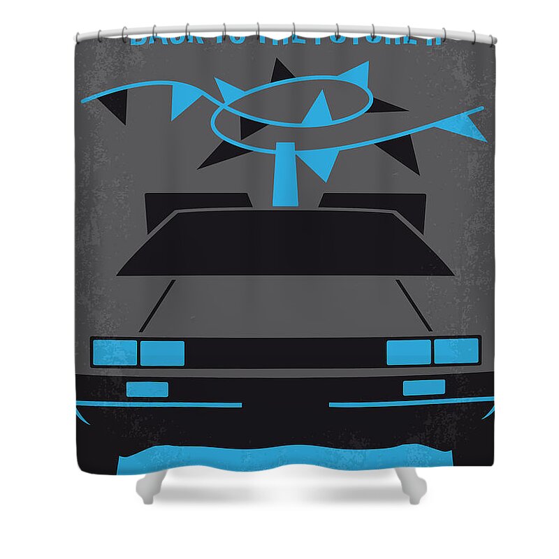 Back Shower Curtain featuring the digital art No183 My Back to the Future minimal movie poster-part II by Chungkong Art