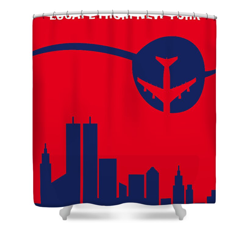 Escape Shower Curtain featuring the digital art No219 My Escape from New York minimal movie poster by Chungkong Art