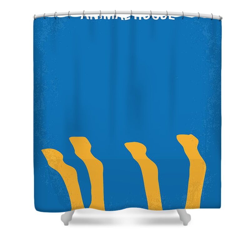Animal Shower Curtain featuring the digital art No230 My Animal House minimal movie poster by Chungkong Art