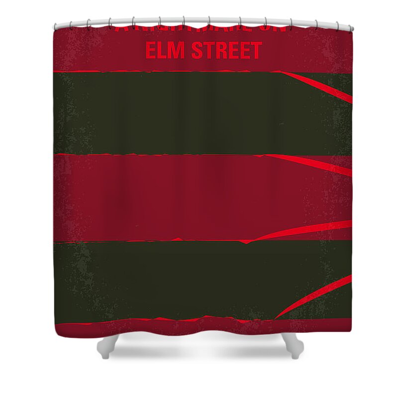 Nightmare On Elmstreet Shower Curtain featuring the digital art No265 My NIGHTMARE ON ELMSTREET minimal movie poster by Chungkong Art