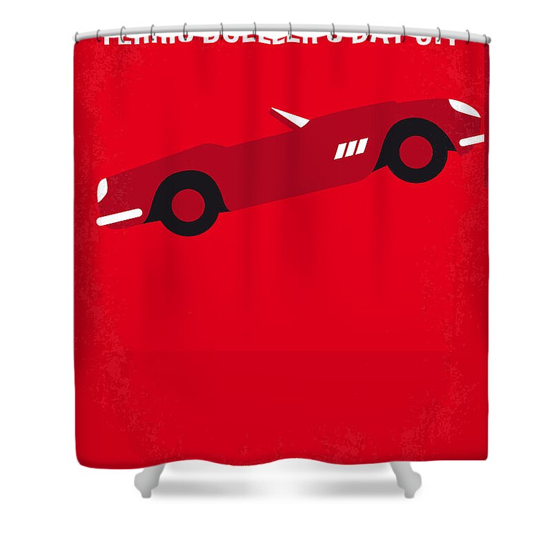 Ferris Shower Curtain featuring the digital art No292 My Ferris Bueller's day off minimal movie poster by Chungkong Art