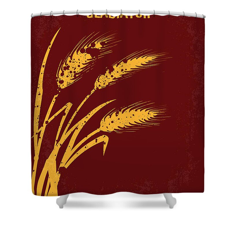 Gladiator Shower Curtain featuring the digital art No300 My GLADIATOR minimal movie poster by Chungkong Art