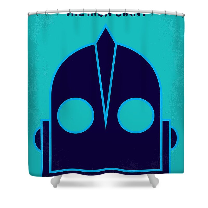 The Iron Giant Shower Curtain featuring the digital art No406 My The Iron Giant minimal movie poster by Chungkong Art