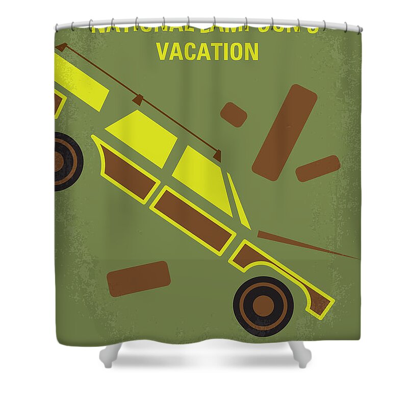 National Shower Curtain featuring the digital art No412 My National Lampoons Vacation minimal movie poster by Chungkong Art