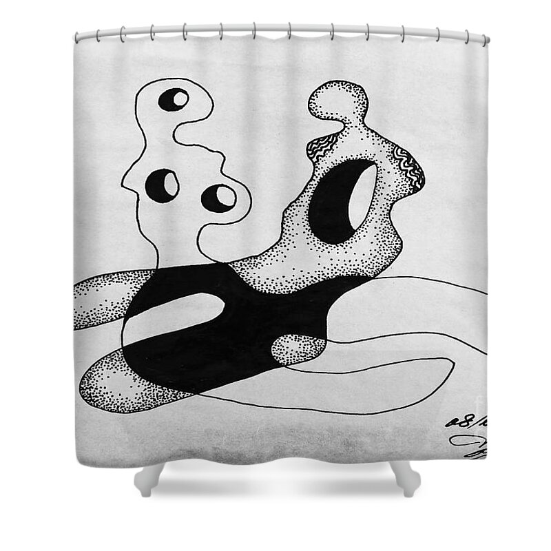 Abstract Shower Curtain featuring the drawing No.58 by Fei A