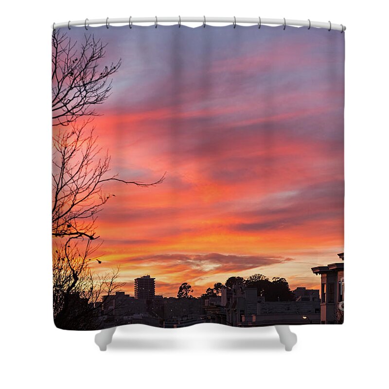 Nob Hill Shower Curtain featuring the photograph Nob Hill Sunset by Kate Brown