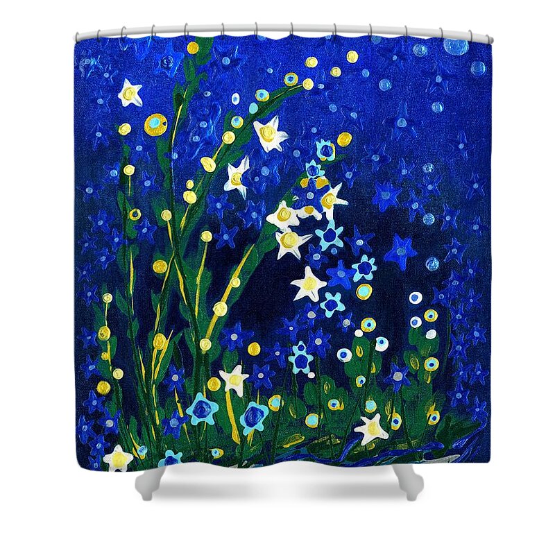 Nocturne Shower Curtain featuring the painting Nocturne by Holly Carmichael