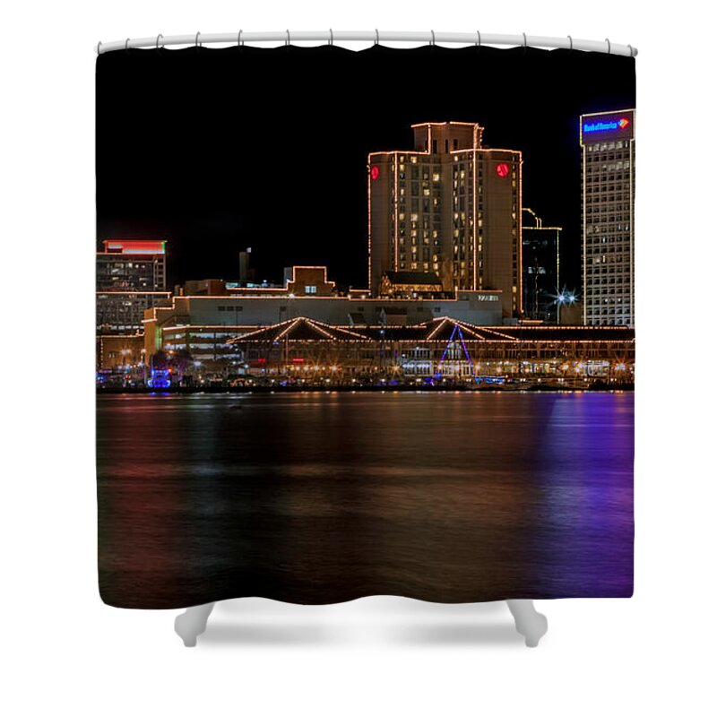 Norfolk Shower Curtain featuring the photograph Norfolk Virginia Skyline by Jerry Gammon