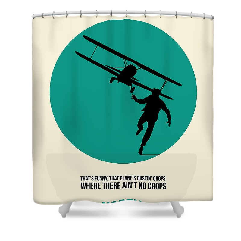  Shower Curtain featuring the painting North by Northwest Poster 1 by Naxart Studio